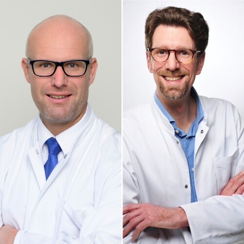 Der Chefarzt des EPZmax, Dr. Roman Mroz und der Chefarzt der Hand- und Mikrochirurgie, Dr. Fabian Thomsen.