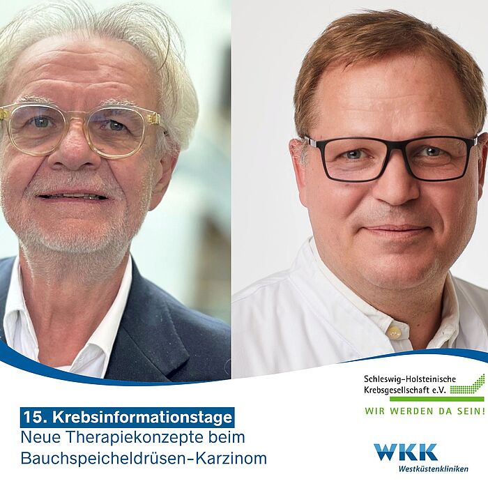 Senior Consultant des Pankreaszentrums, Prof. Dr. Dr. Jakob Izbicki und Chefarzt der Klinik für Viszeral- und Gefäßchirurgie, Dr. Marc Liedke der Westküstenkliniken